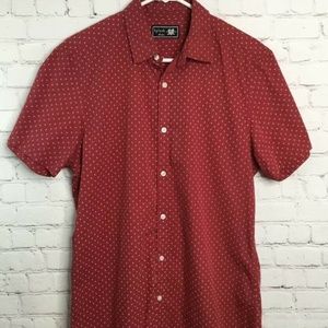 Splash Men's Wine Bordo Short Sleeve Button Down Shirt Size M